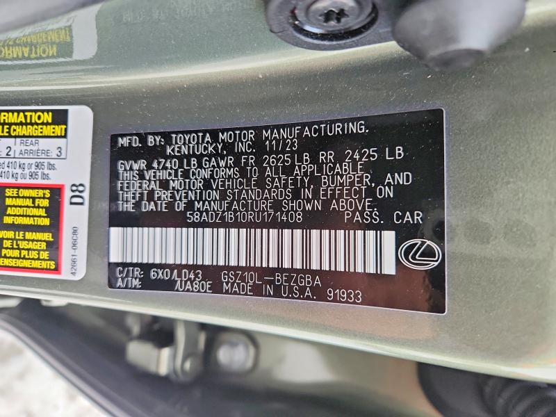 Продажа на аукционе авто 2024 Lexus Es, vin: 58ADZ1B10RU171408, номер лота: 75533135