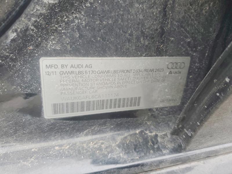 78646825 :رقم المزاد ، WAUKGAFL6CA111174 vin ، 2012 Audi S4 مزاد بيع