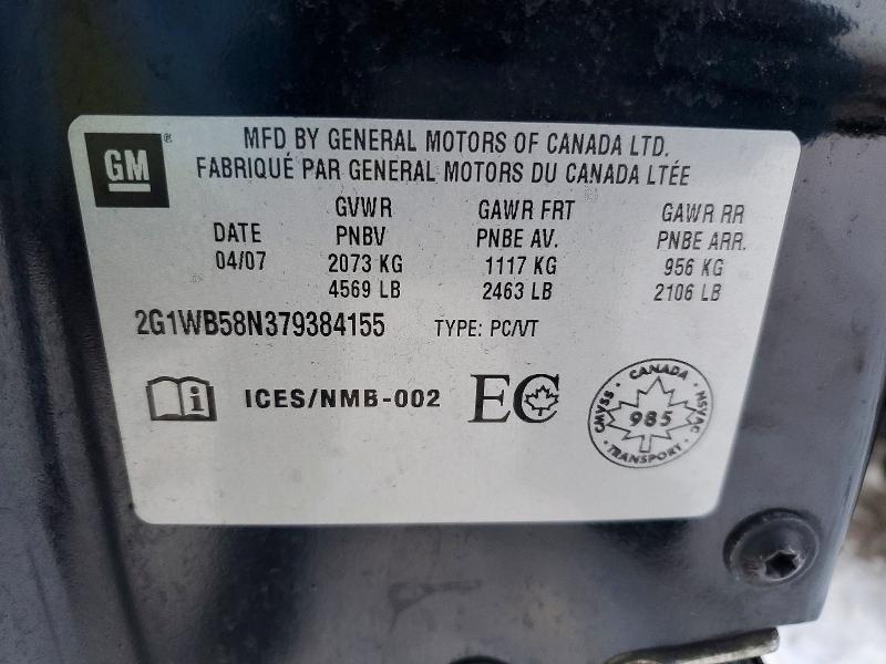 Aukcja sprzedaży 2007 Chevrolet Impala, vin: 2G1WB58N379384155, numer aukcji: 77277195