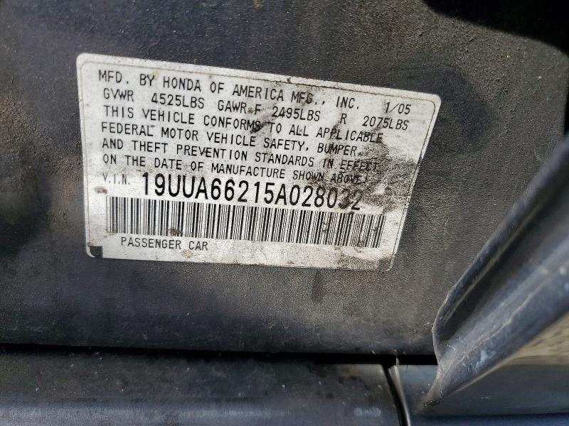 Aukcja sprzedaży 2005 Acura Tl, vin: 19UUA66215A028032, numer aukcji: 76734765