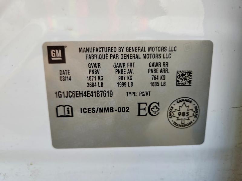 Продажа на аукционе авто 2014 Chevrolet Sonic, vin: 1G1JC6EH4E4187619, номер лота: 78228725