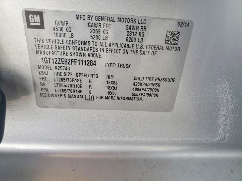 Продаж на аукціоні авто 2015 Gmc Sierra, vin: 1GT12ZE82FF111284, номер лоту: 78923365