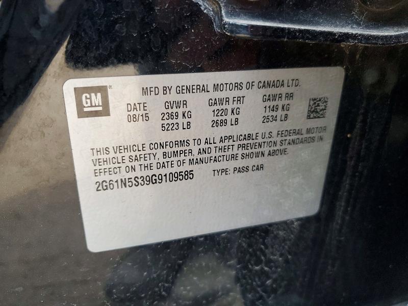 78370715 :رقم المزاد ، 2G61N5S39G9109585 vin ، 2016 Cadillac Xts مزاد بيع
