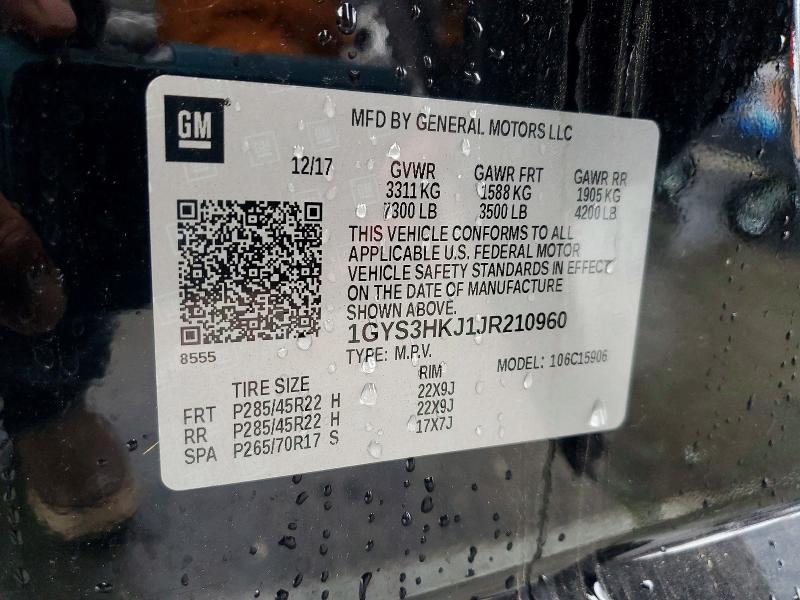 Продаж на аукціоні авто 2018 Cadillac Escalade, vin: 1GYS3HKJ1JR210960, номер лоту: 77736465