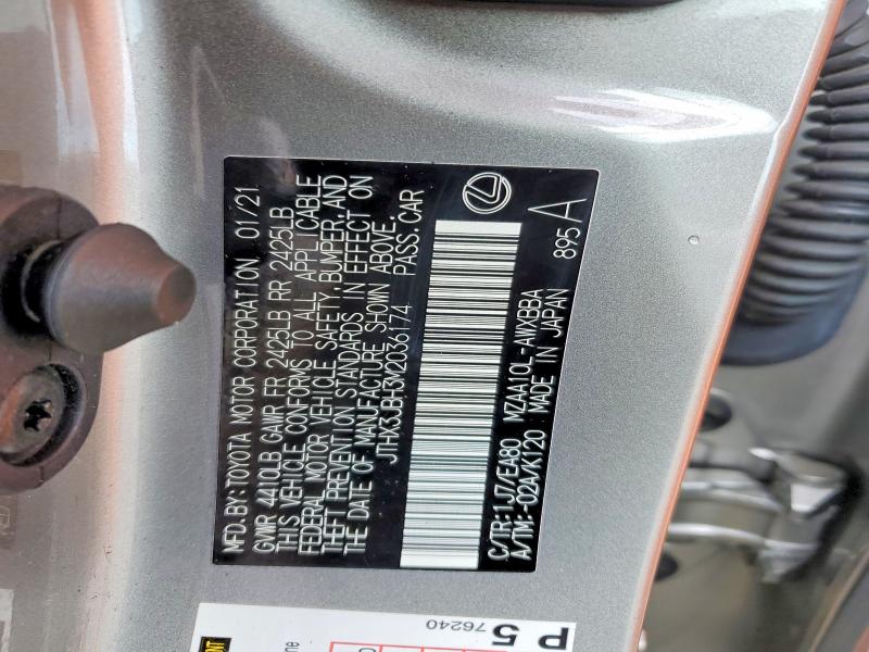 Продажа на аукционе авто 2021 Lexus Ux, vin: JTHX3JBH3M2036174, номер лота: 77791525