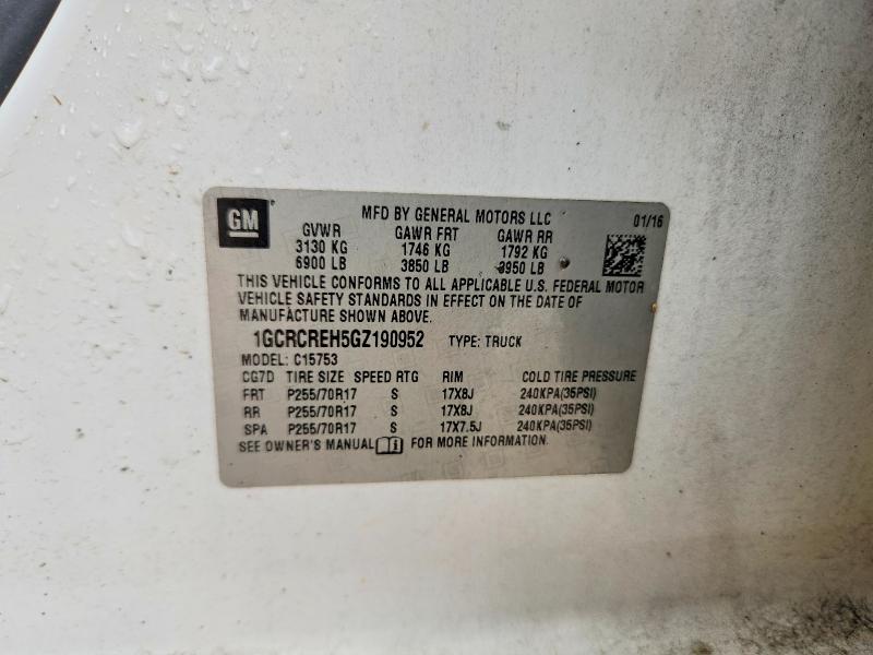 Продажа на аукционе авто 2016 Chevrolet Silverado, vin: 1GCRCREH5GZ190952, номер лота: 79186245