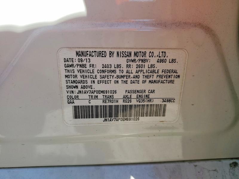 Продажа на аукционе авто 2014 Infiniti Q50, vin: JN1AV7AP0EM691026, номер лота: 76969195