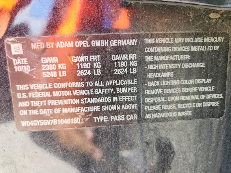 Продаж на аукціоні авто 2011 Buick Regal, vin: W04GY5GV7B1046180, номер лоту: 77891565