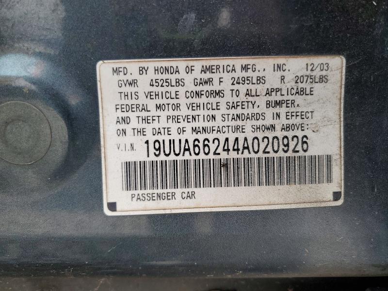 78562615 :رقم المزاد ، 1HGCP26349A201351 vin ، 2004 Acura Tl مزاد بيع