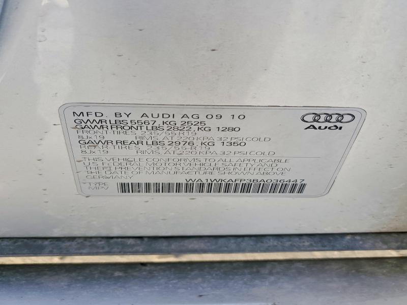 Aukcja sprzedaży 2011 Audi Q5, vin: WA1WKAFP3BA036447, numer aukcji: 76708675