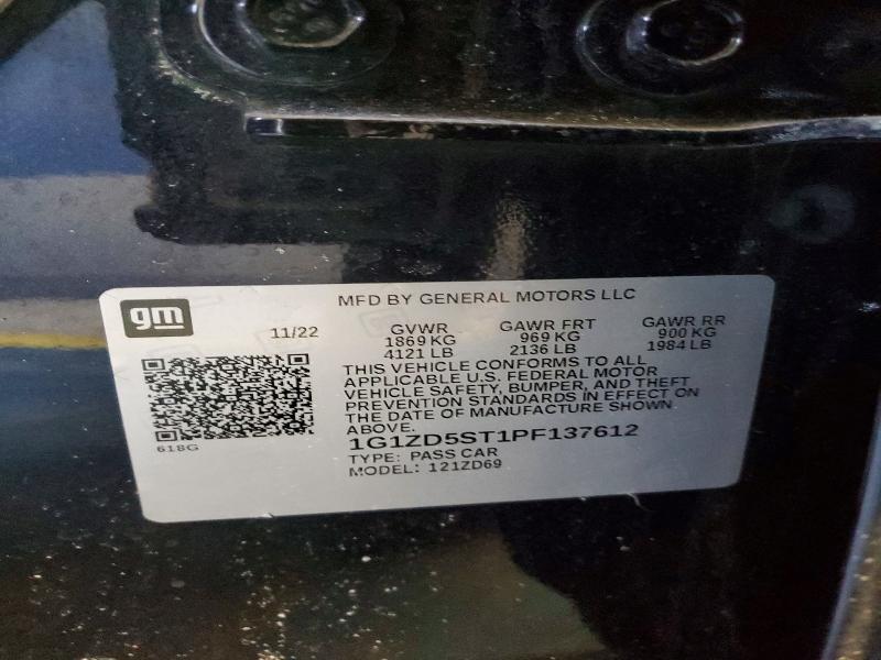 76599005 :رقم المزاد ، 1G1ZD5ST1PF137612 vin ، 2023 Chevrolet Malibu مزاد بيع