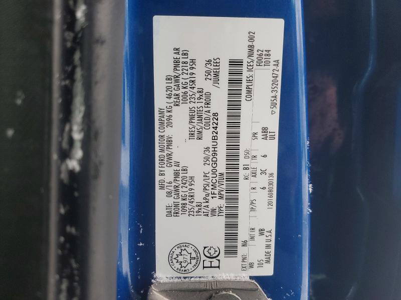 Aukcja sprzedaży 2017 Ford Escape, vin: 1FMCU0GD9HUB24228, numer aukcji: 76975175