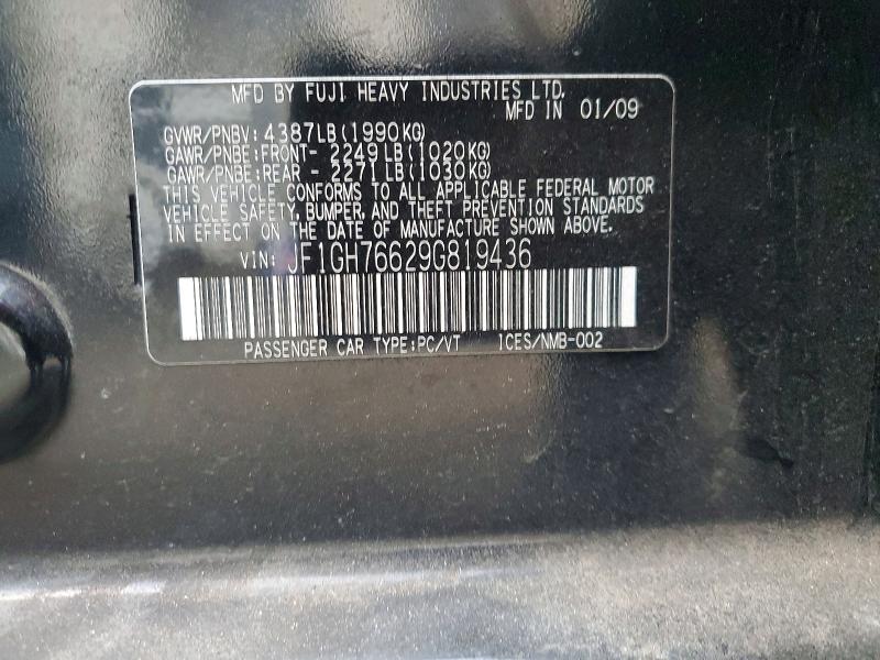 Продажа на аукционе авто 2009 Subaru Impreza, vin: JF1GH76629G819436, номер лота: 76668485