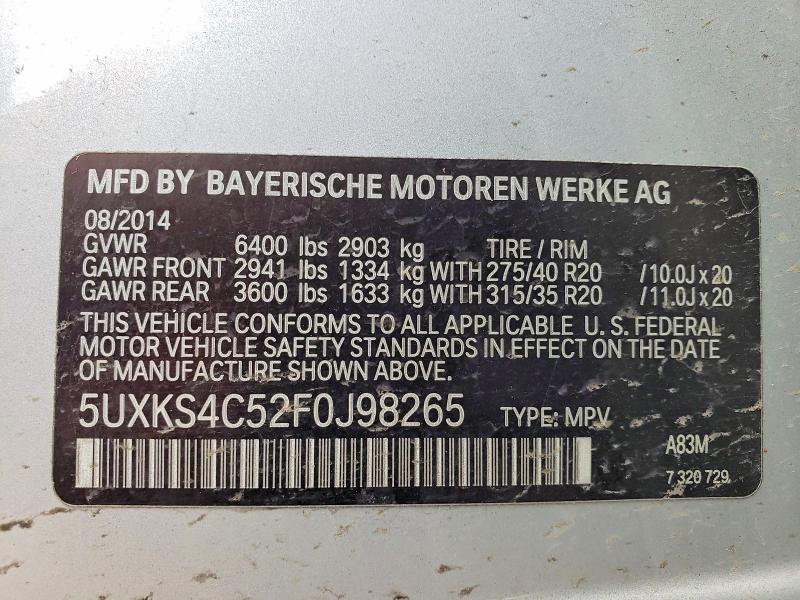 Продажа на аукционе авто 2015 Bmw X5, vin: 5UXKS4C52F0J98265, номер лота: 76276915