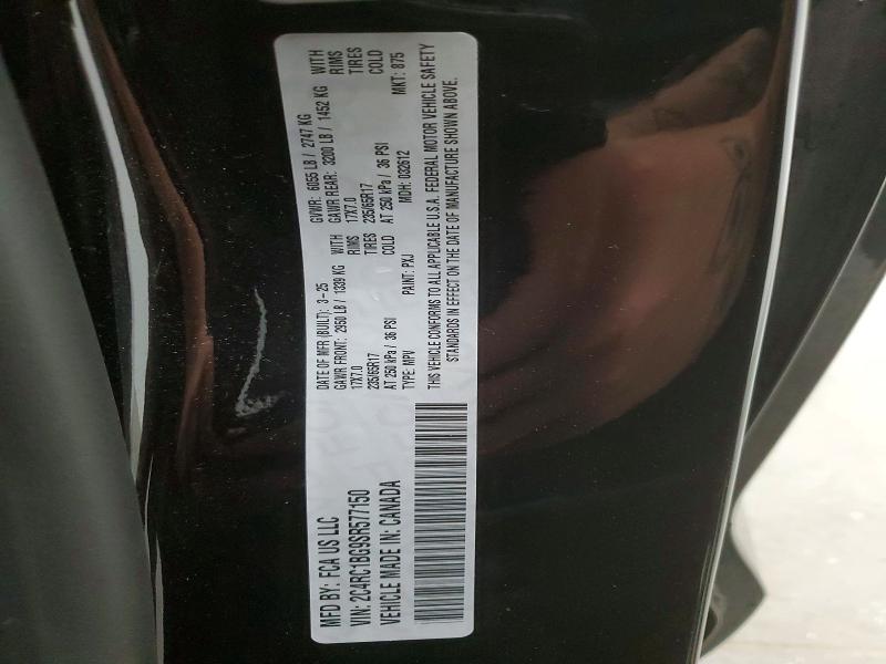 77546965 :رقم المزاد ، 2C4RC1BG9SR577150 vin ، 2025 Chrysler Pacifica S مزاد بيع