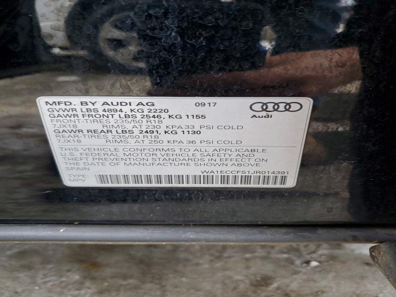 Aukcja sprzedaży 2018 Audi Q3, vin: WA1ECCFS1JR014391, numer aukcji: 75040755