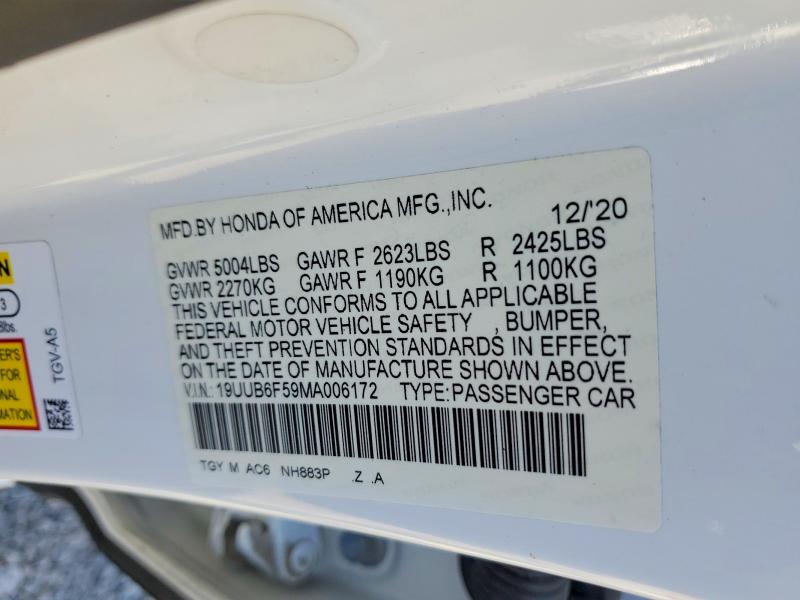 2021 Acura Tlx Tech A მანქანა იყიდება აუქციონზე, vin: 19UUB6F59MA006172, აუქციონის ნომერი: 75934685