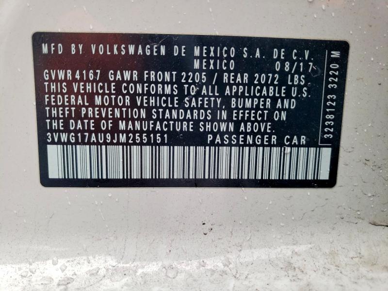 Aukcja sprzedaży 2018 Volkswagen Golf, vin: 3VWG17AU9JM255151, numer aukcji: 78315545