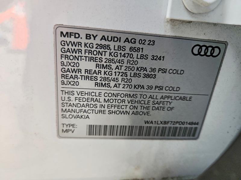 Продаж на аукціоні авто 2023 Audi Q7, vin: WA1LXBF72PD014844, номер лоту: 75954265