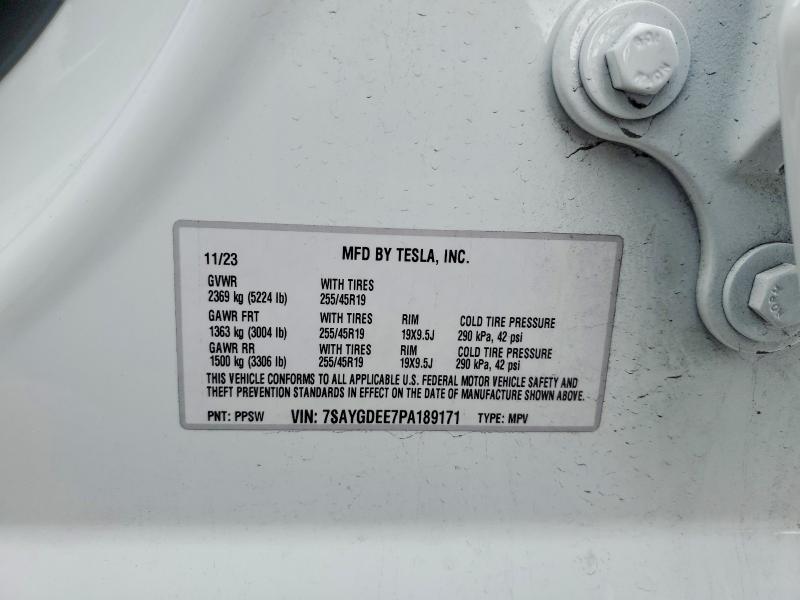 Aukcja sprzedaży 2023 Tesla Model Y, vin: 7SAYGDEE7PA189171, numer aukcji: 77911045