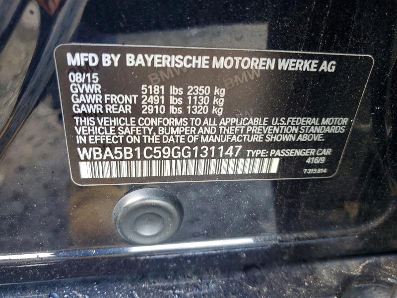 Продажа на аукционе авто 2016 Bmw 535, vin: WBA5B1C59GG131147, номер лота: 77621935