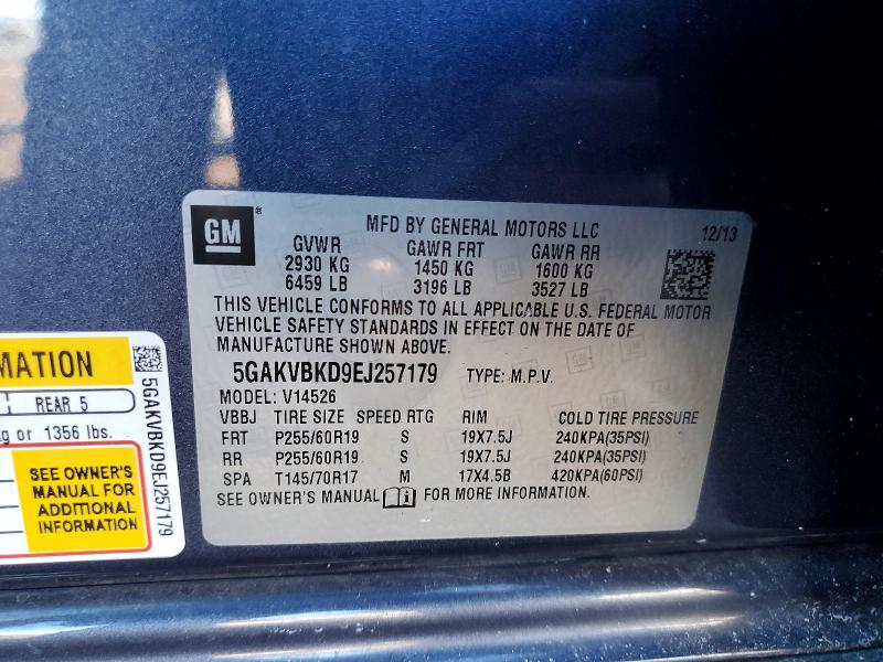 Продаж на аукціоні авто 2014 Buick Enclave, vin: 5GAKVBKD9EJ257179, номер лоту: 75942715