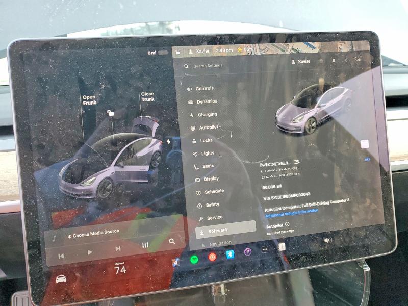 2021 Tesla Model 3 მანქანა იყიდება აუქციონზე, vin: 5YJ3E1EB3MF003643, აუქციონის ნომერი: 78106225