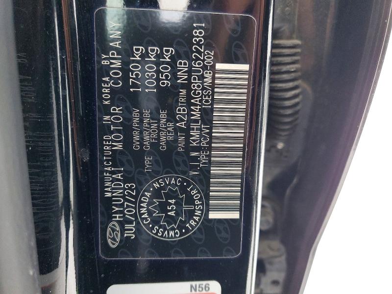 74279055 :رقم المزاد ، KMHLM4AG8PU622381 vin ، 2023 Hyundai Elantra مزاد بيع