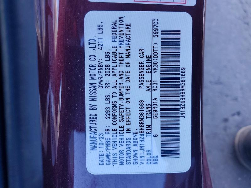 76336045 :رقم المزاد ، JN1BZ4BH8RM361669 vin ، 2024 Nissan Z Performa مزاد بيع