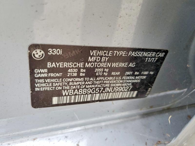 76874675 :رقم المزاد ، WBA8B9G57JNU99027 vin ، 2018 Bmw 330 مزاد بيع