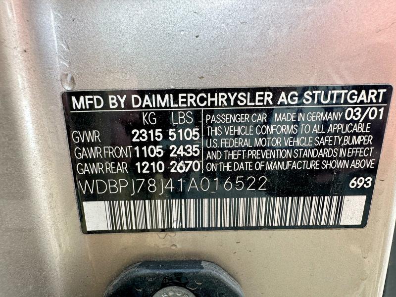 Aukcja sprzedaży 2001 Mercedes-benz Cl 600, vin: WDBPJ78J41A016522, numer aukcji: 77374715