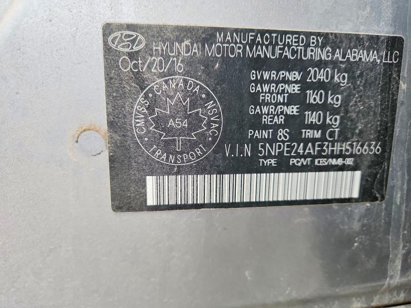 2017 Hyundai Sonata მანქანა იყიდება აუქციონზე, vin: 5NPE24AF3HH516636, აუქციონის ნომერი: 77299945