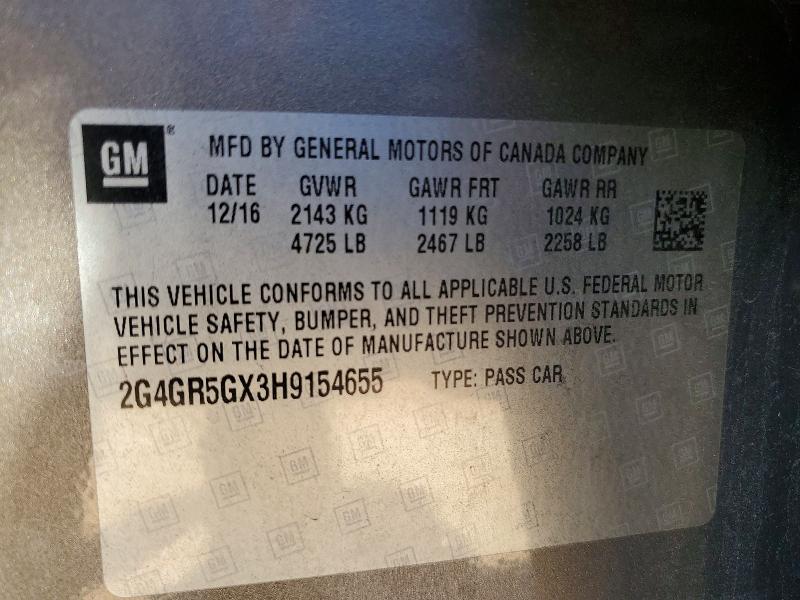 Продажа на аукционе авто 2017 Buick Regal, vin: 2G4GR5GX3H9154655, номер лота: 77561585