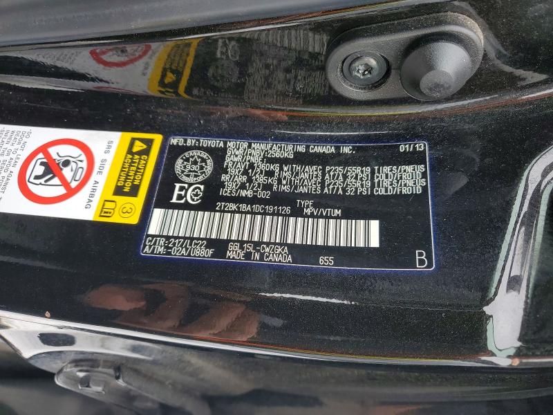 77728375 :رقم المزاد ، 2T2BK1BA1DC191126 vin ، 2013 Lexus Rx 350 مزاد بيع