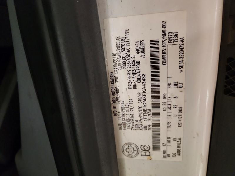 75887455 :رقم المزاد ، 1FTNE1CMXFKA43432 vin ، 2015 Ford Transit مزاد بيع