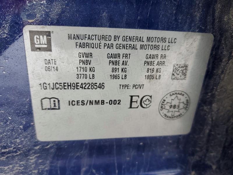 Продажа на аукционе авто 2014 Chevrolet Sonic, vin: 1G1JC5EH9E4228546, номер лота: 77190945