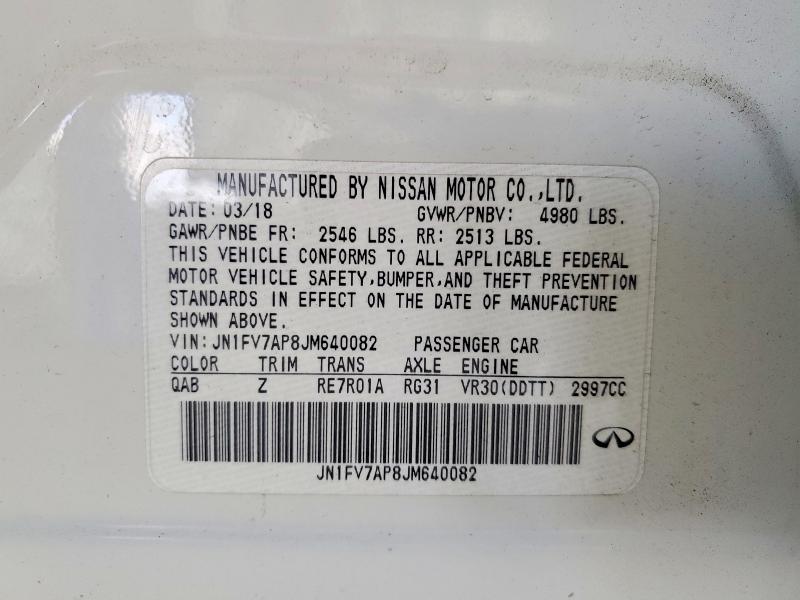 Продажа на аукционе авто 2018 Infiniti Q50 Red Sp, vin: JN1FV7AP8JM640082, номер лота: 77010905