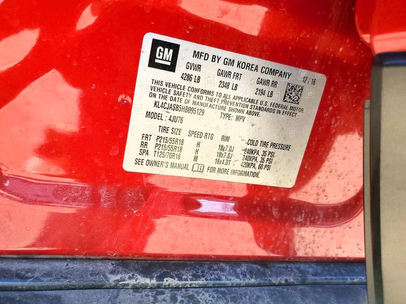 Aukcja sprzedaży 2017 Buick Encore, vin: KL4CJASB5HB095129, numer aukcji: 78965465