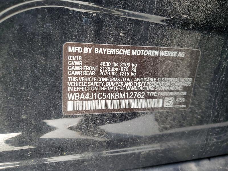 Продажа на аукционе авто 2019 Bmw 430i, vin: WBA4J1C54KBM12762, номер лота: 78176305