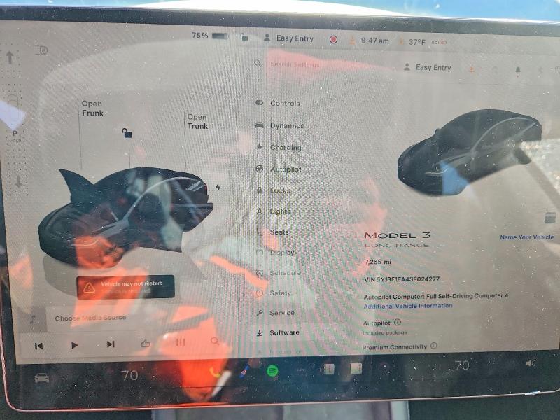 Aukcja sprzedaży 2025 Tesla Model 3, vin: 5YJ3E1EA4SF024277, numer aukcji: 75880555