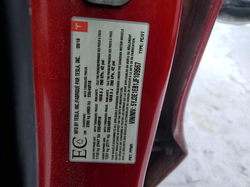 Aukcja sprzedaży 2018 Tesla Model 3, vin: 5YJ3E1EB1JF109567, numer aukcji: 77291655