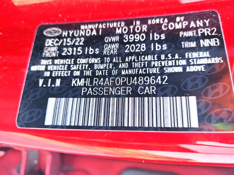 76164945 :رقم المزاد ، KMHLR4AF0PU489642 vin ، 2023 Hyundai Elantra مزاد بيع