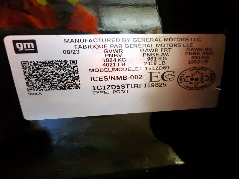 Продаж на аукціоні авто 2024 Chevrolet Malibu, vin: 1G1ZD5ST1RF119825, номер лоту: 77597815