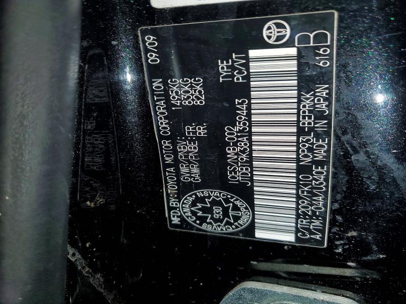 Aukcja sprzedaży 2010 Toyota Yaris, vin: JTDBT9K38A1359443, numer aukcji: 77938955