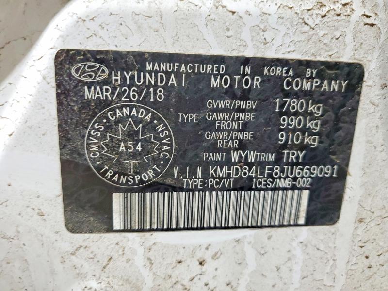 Продажа на аукционе авто 2018 Hyundai Elantra, vin: KMHD84LF8JU669091, номер лота: 76788085