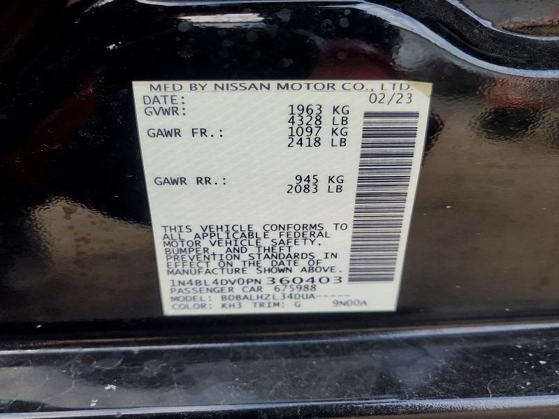 2023 Nissan Altima მანქანა იყიდება აუქციონზე, vin: 1N4BL4DV0PN360403, აუქციონის ნომერი: 76235555
