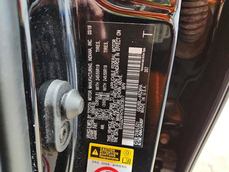79354555 :رقم المزاد ، 5TDJZRFH7KS973517 vin ، 2019 Toyota Highlander مزاد بيع