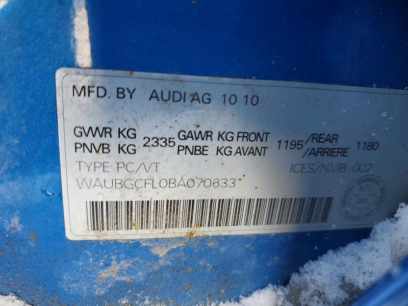 2011 Audi S4 მანქანა იყიდება აუქციონზე, vin: WAUBGCFL0BA070633, აუქციონის ნომერი: 75768935