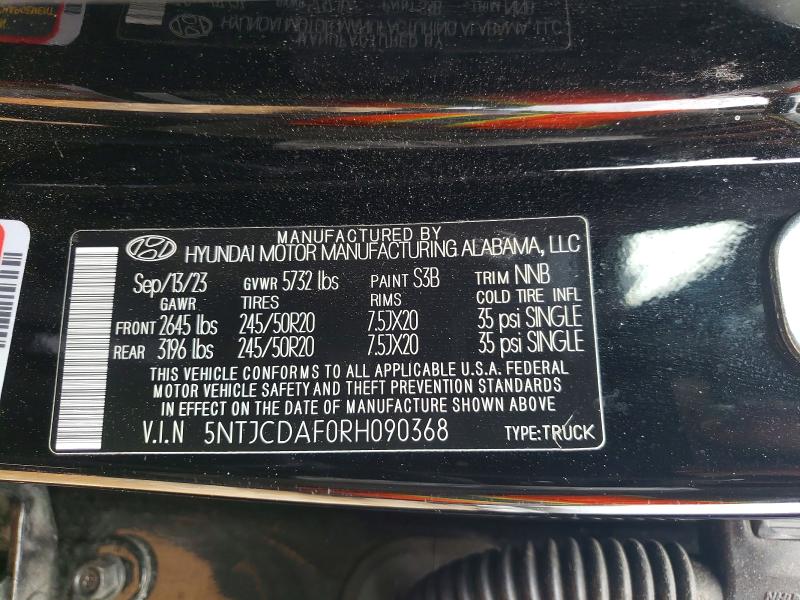 77598595 :رقم المزاد ، 5NTJCDAF0RH090368 vin ، 2024 Hyundai Santa Cruz مزاد بيع