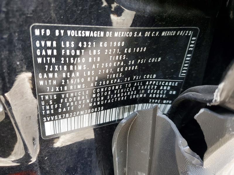 78137575 :رقم المزاد ، 3VVSX7B22PM380639 vin ، 2023 Volkswagen Taos مزاد بيع